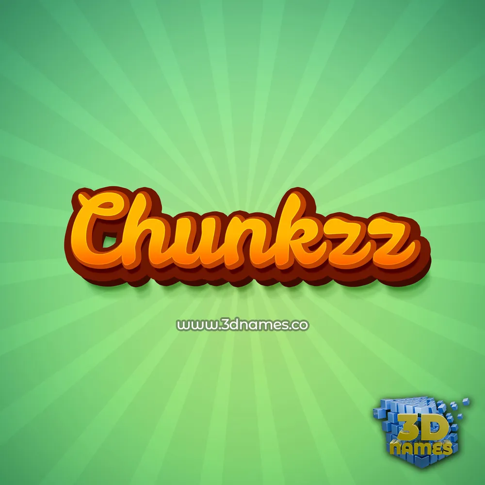 chunkzz in Green Rays style - 3D name wallpaper