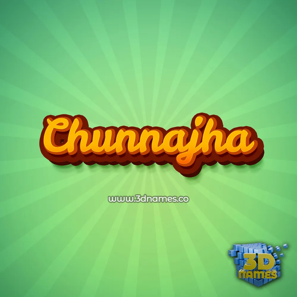 chunnajha in Green Rays style - 3D name wallpaper