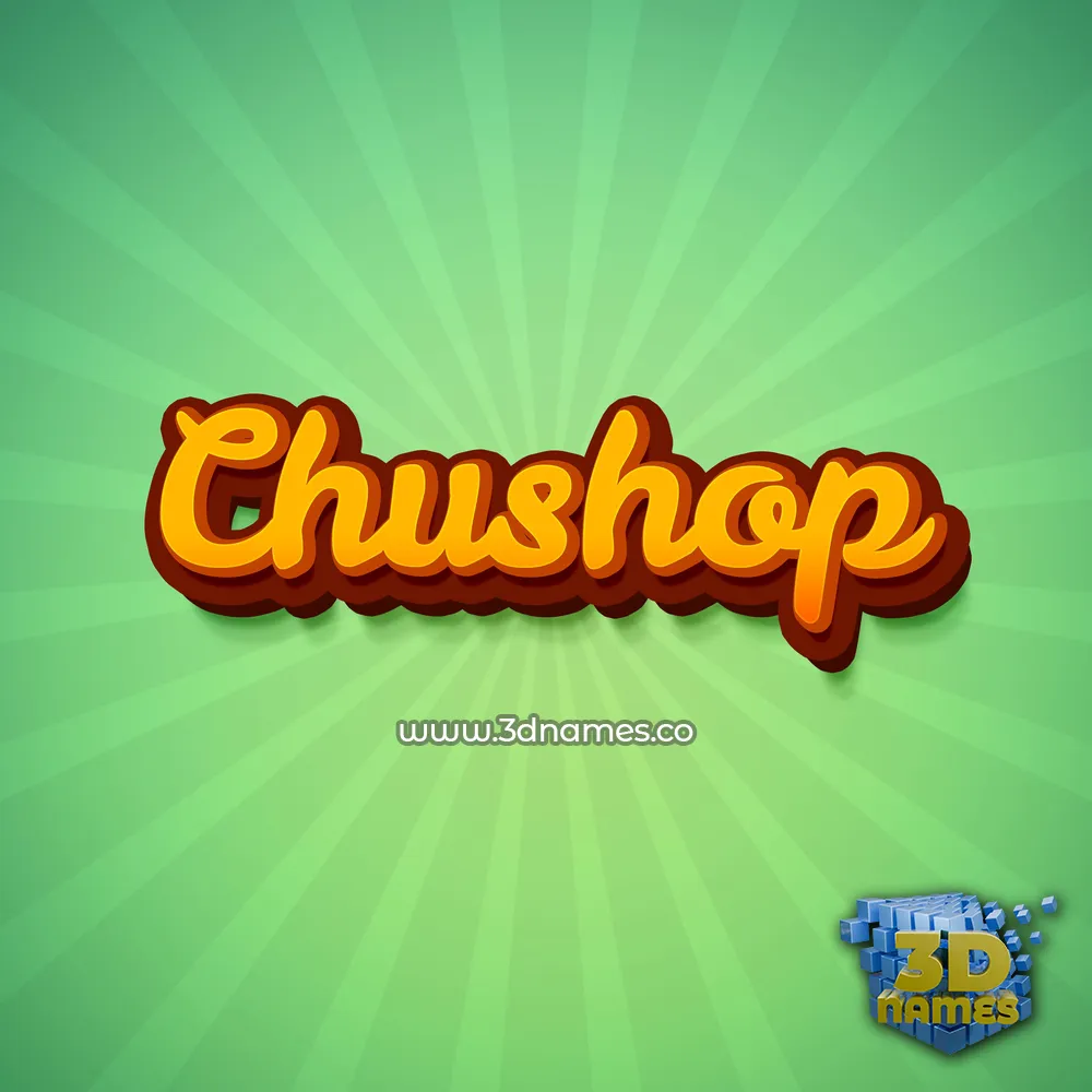 chushop in Green Rays style - 3D name wallpaper