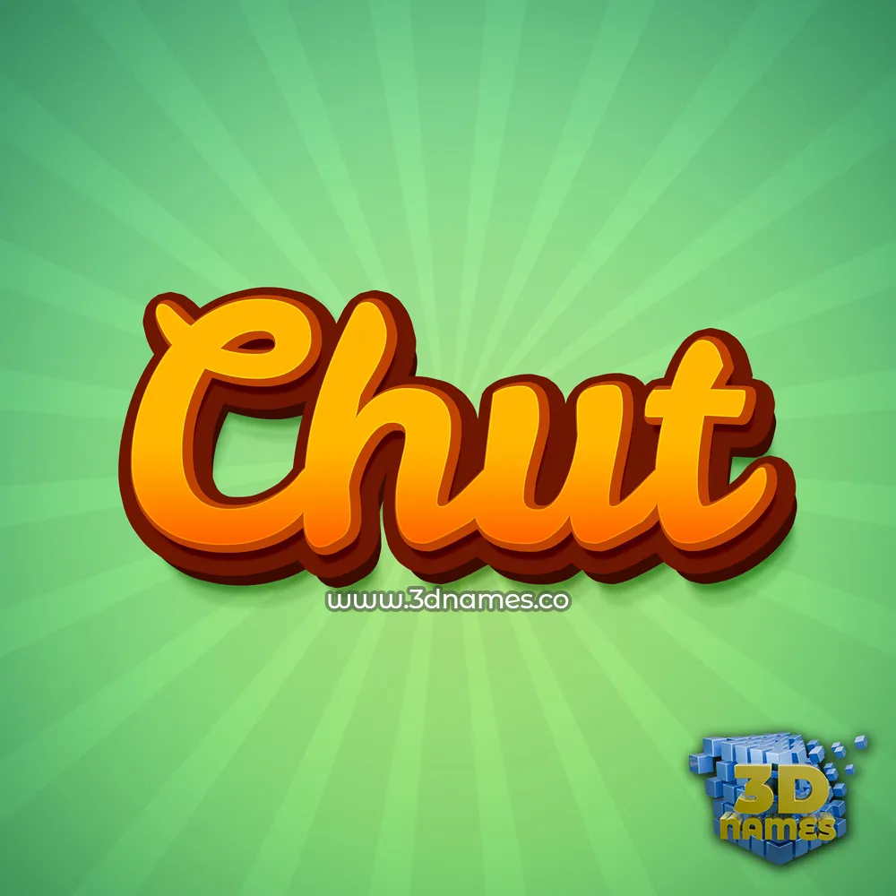 chut in Green Rays style - 3D name wallpaper
