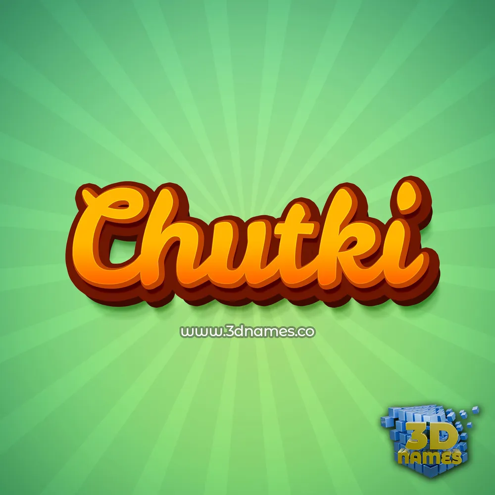 chutki in Green Rays style - 3D name wallpaper