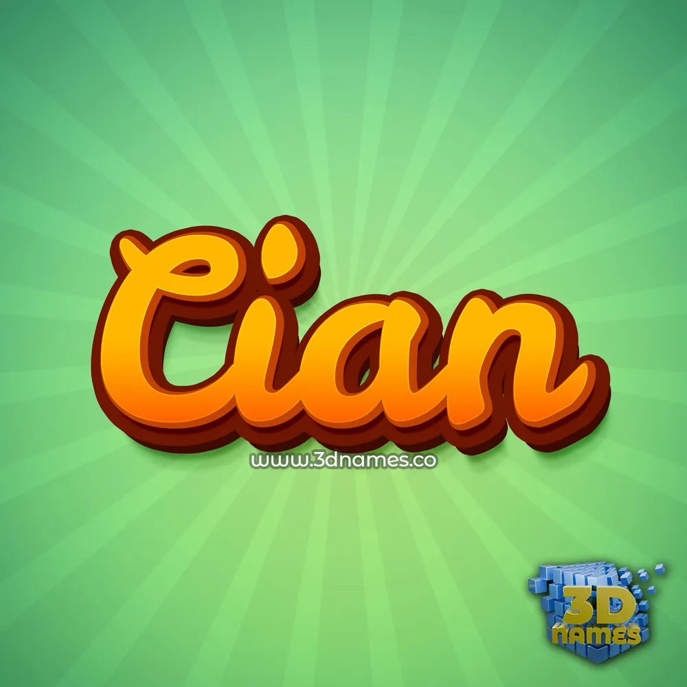 cian in Green Rays style - 3D name wallpaper
