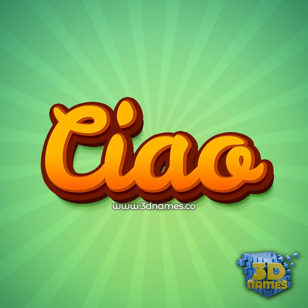 ciao in Green Rays style - 3D name wallpaper