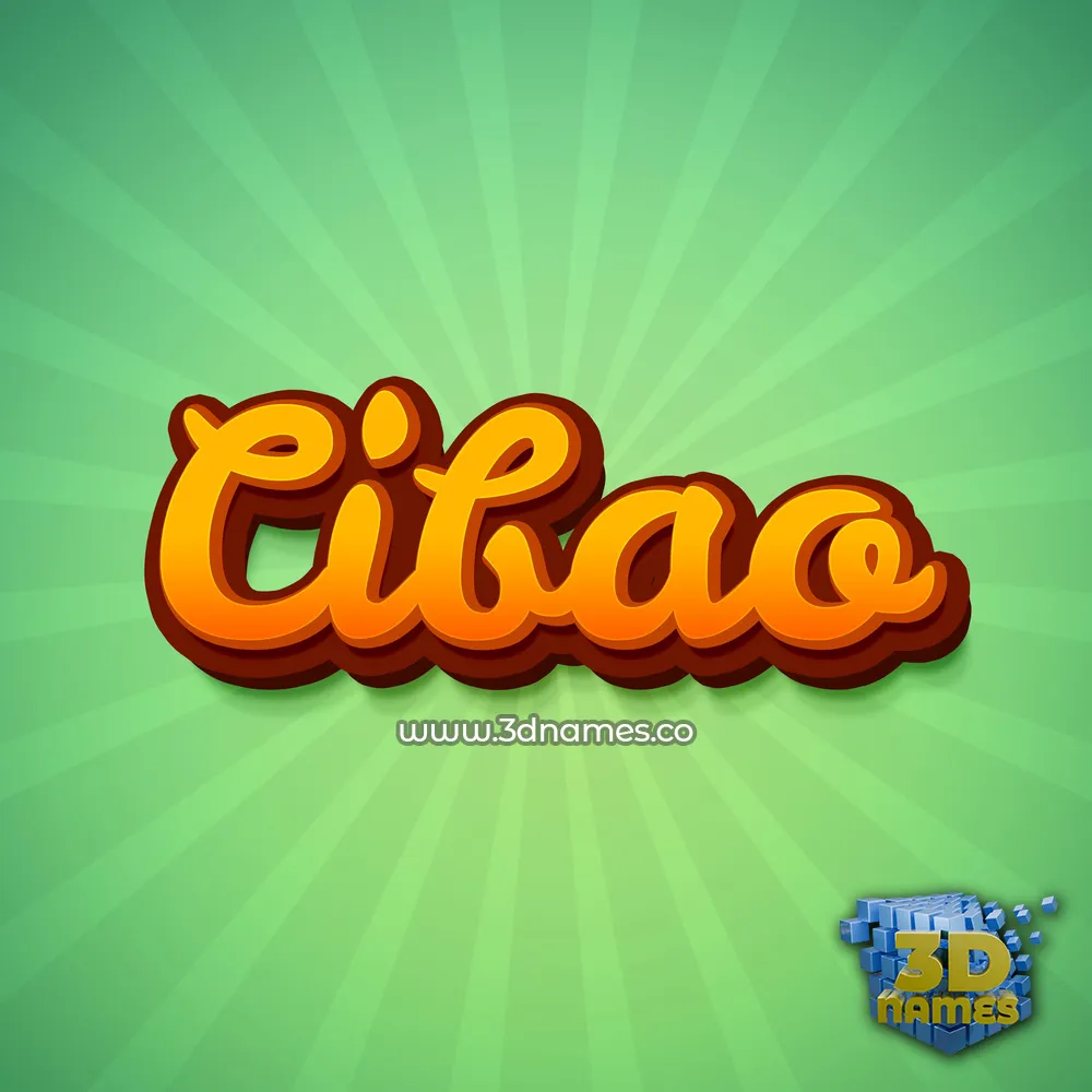 cibao in Green Rays style - 3D name wallpaper