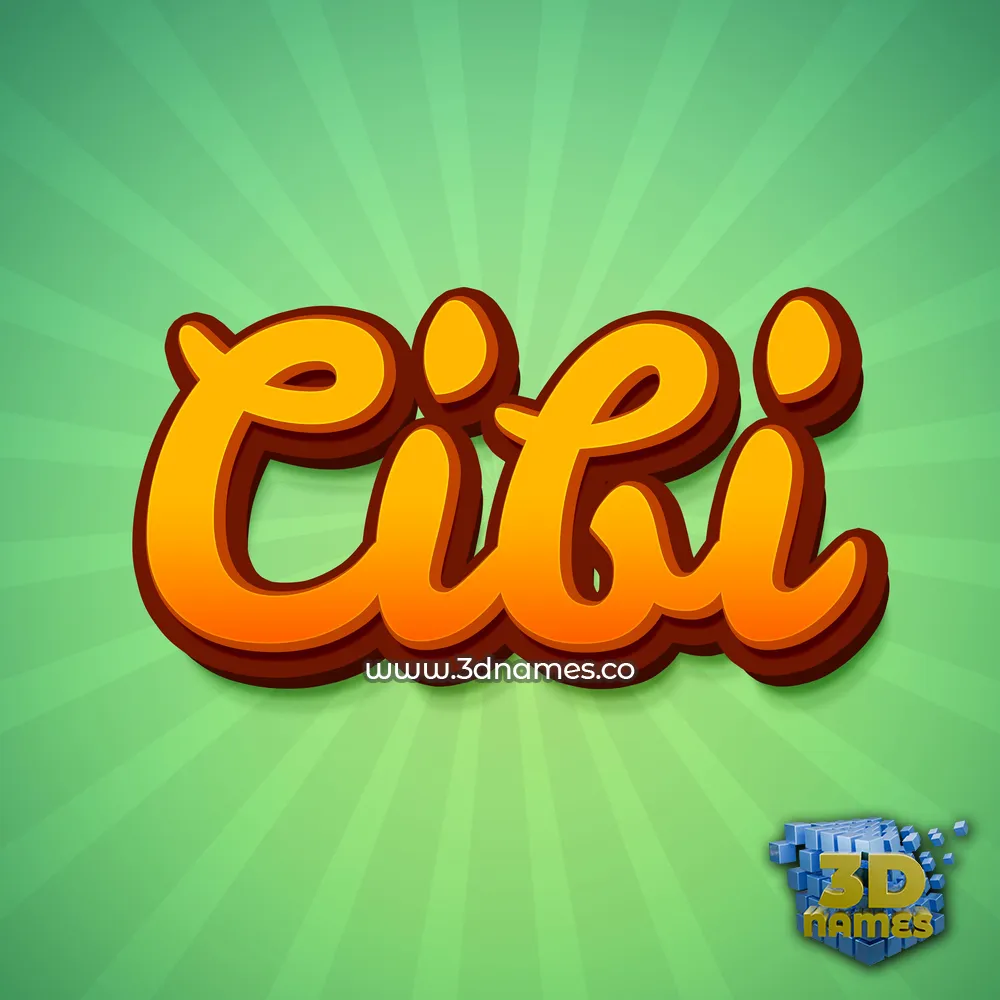 cibi in Green Rays style - 3D name wallpaper