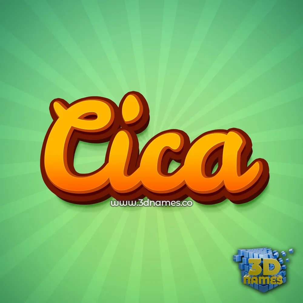 cica in Green Rays style - 3D name wallpaper