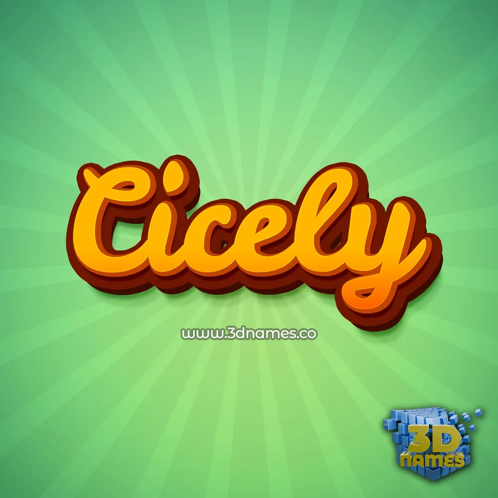 cicely in Green Rays style - 3D name wallpaper