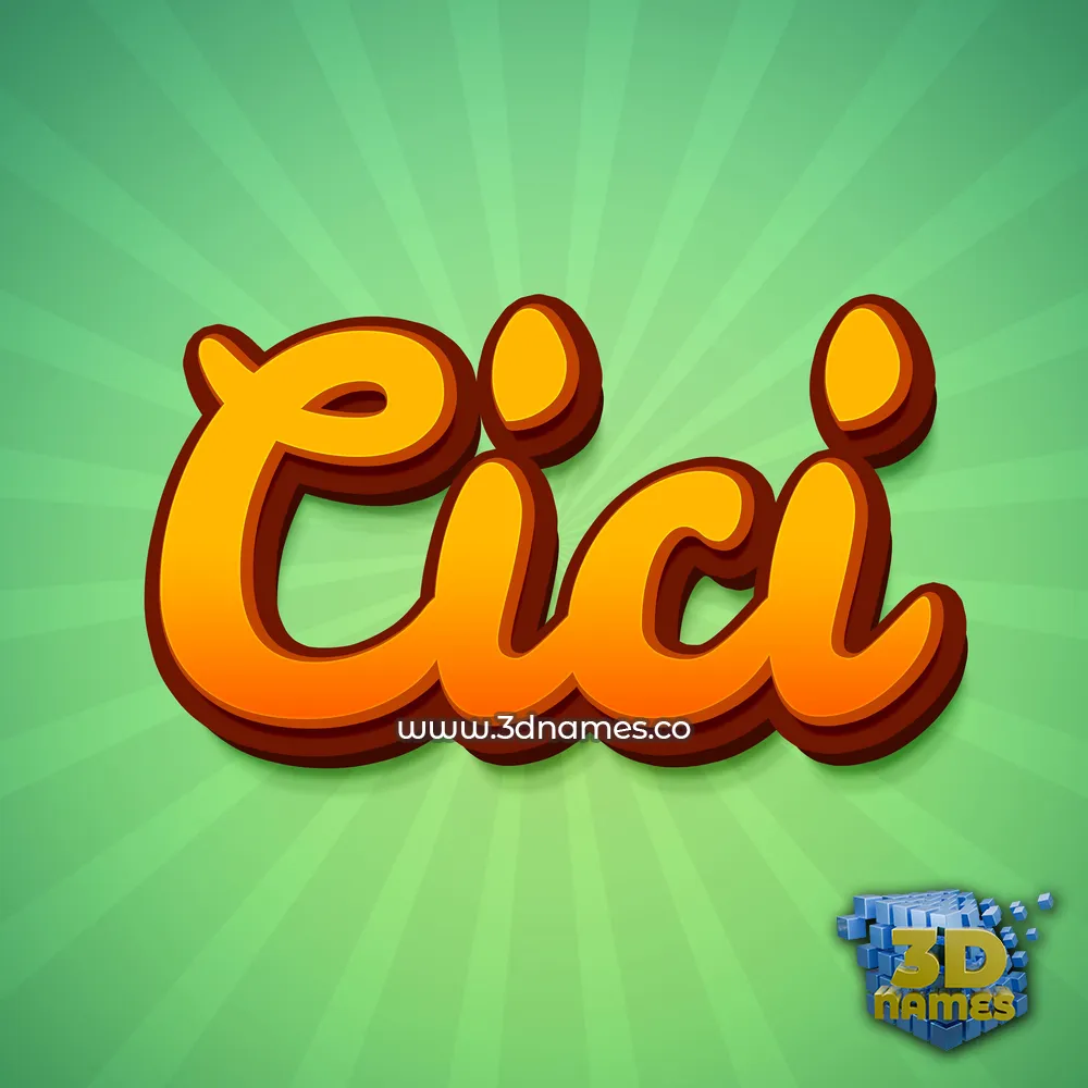 cici in Green Rays style - 3D name wallpaper