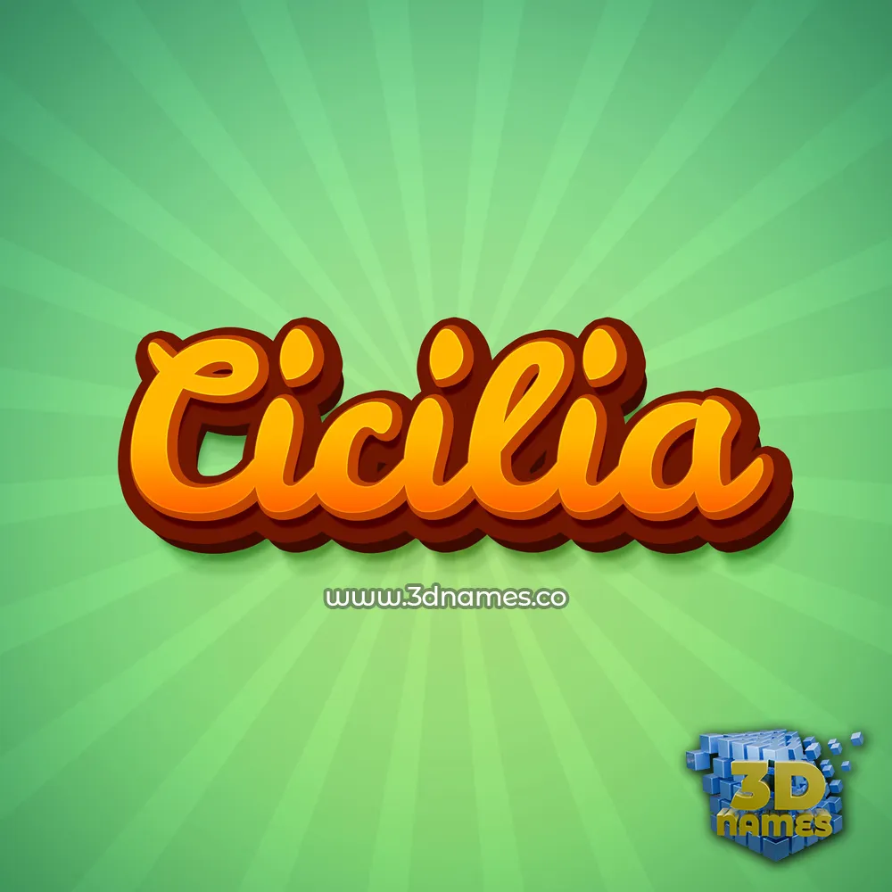 cicilia in Green Rays style - 3D name wallpaper