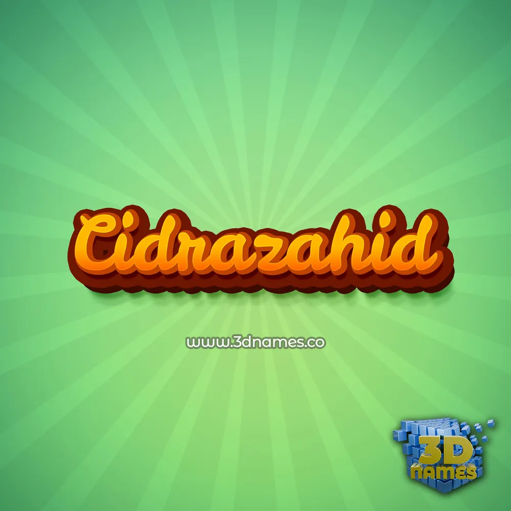 cidrazahid in Green Rays style - 3D name wallpaper