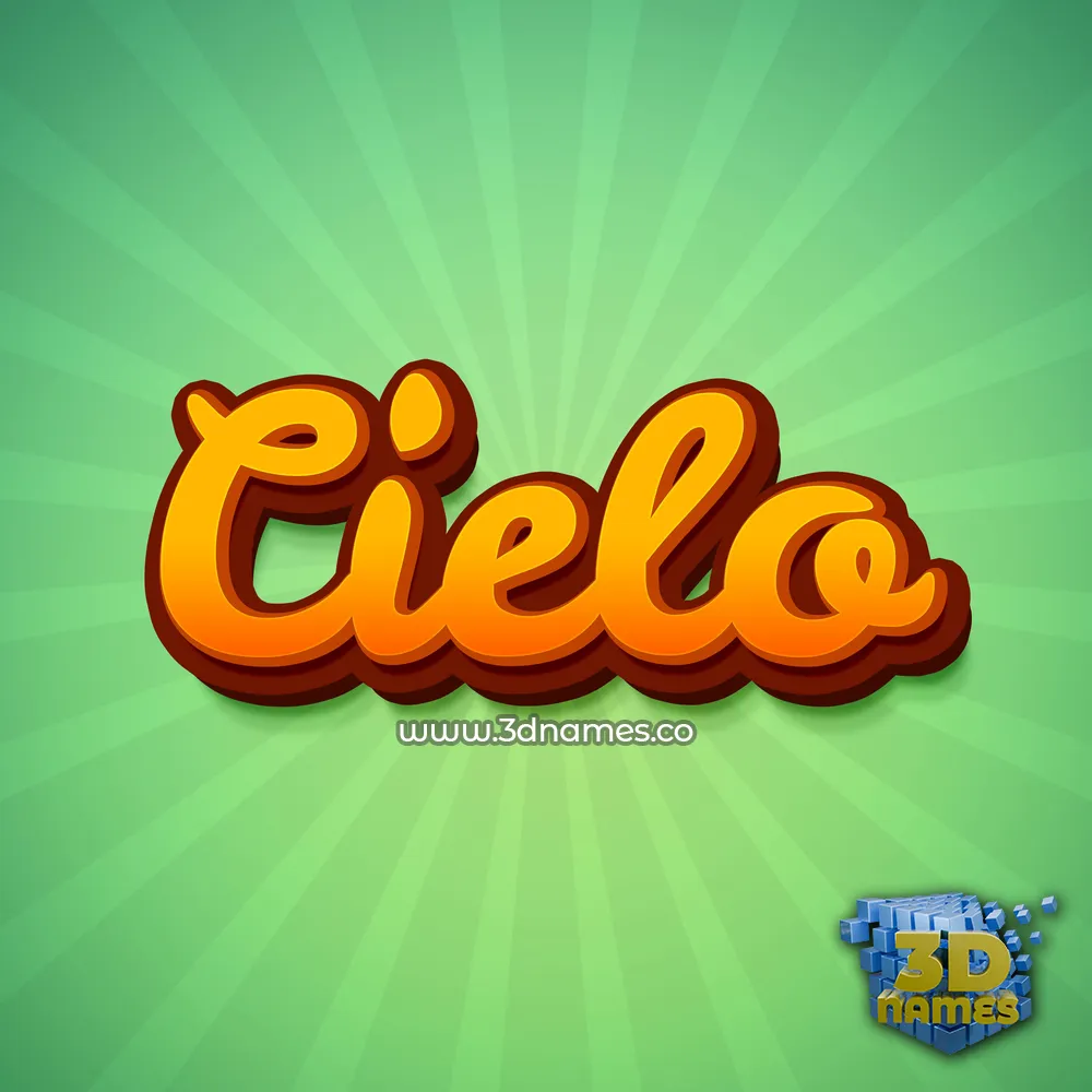 cielo in Green Rays style - 3D name wallpaper