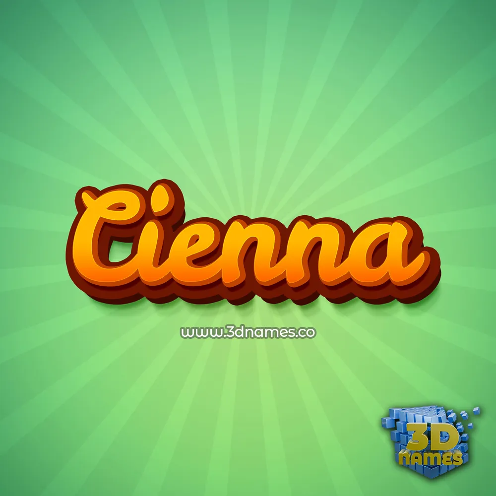 cienna in Green Rays style - 3D name wallpaper