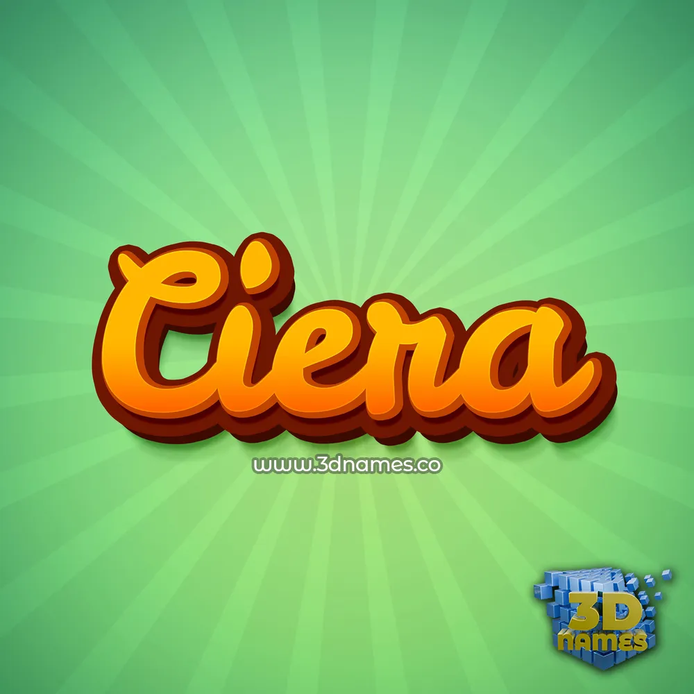 ciera in Green Rays style - 3D name wallpaper