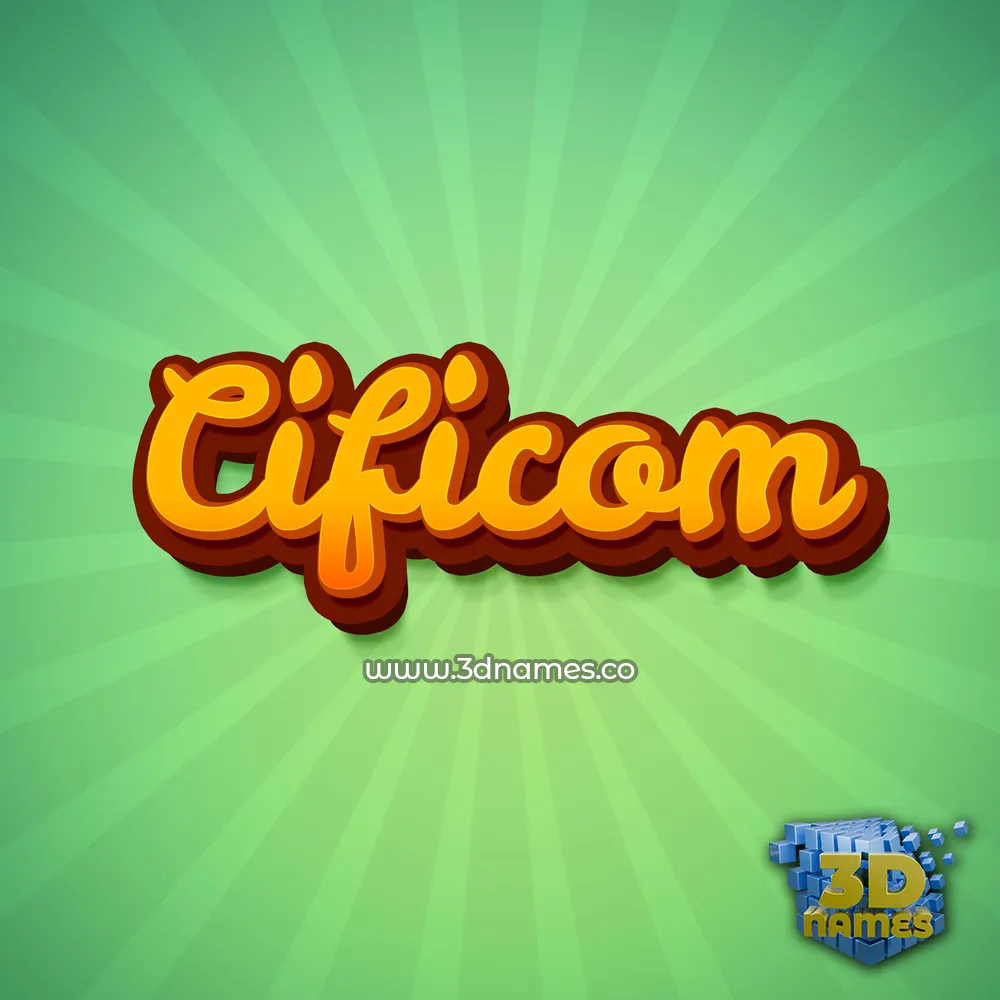 cificom in Green Rays style - 3D name wallpaper