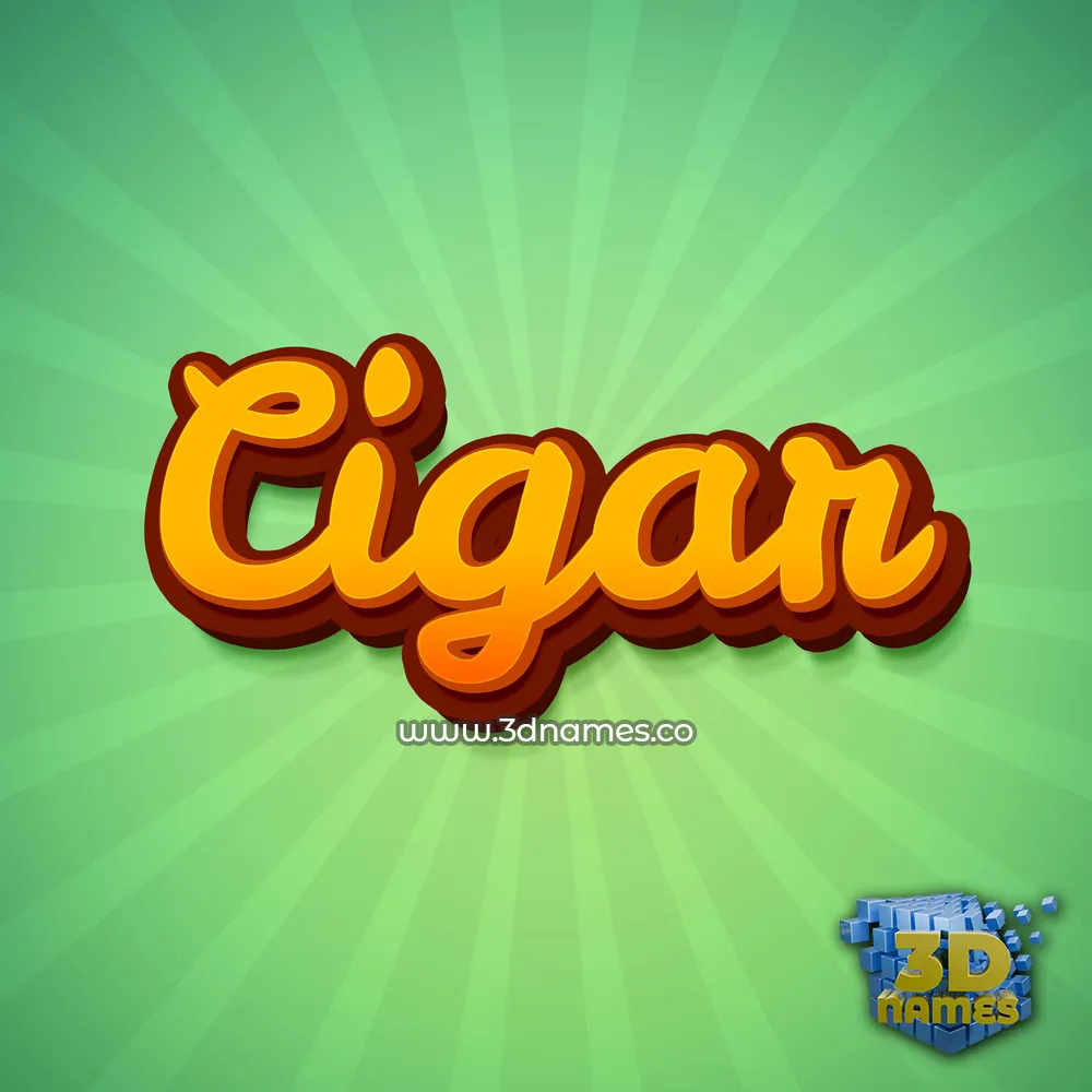 cigar in Green Rays style - 3D name wallpaper