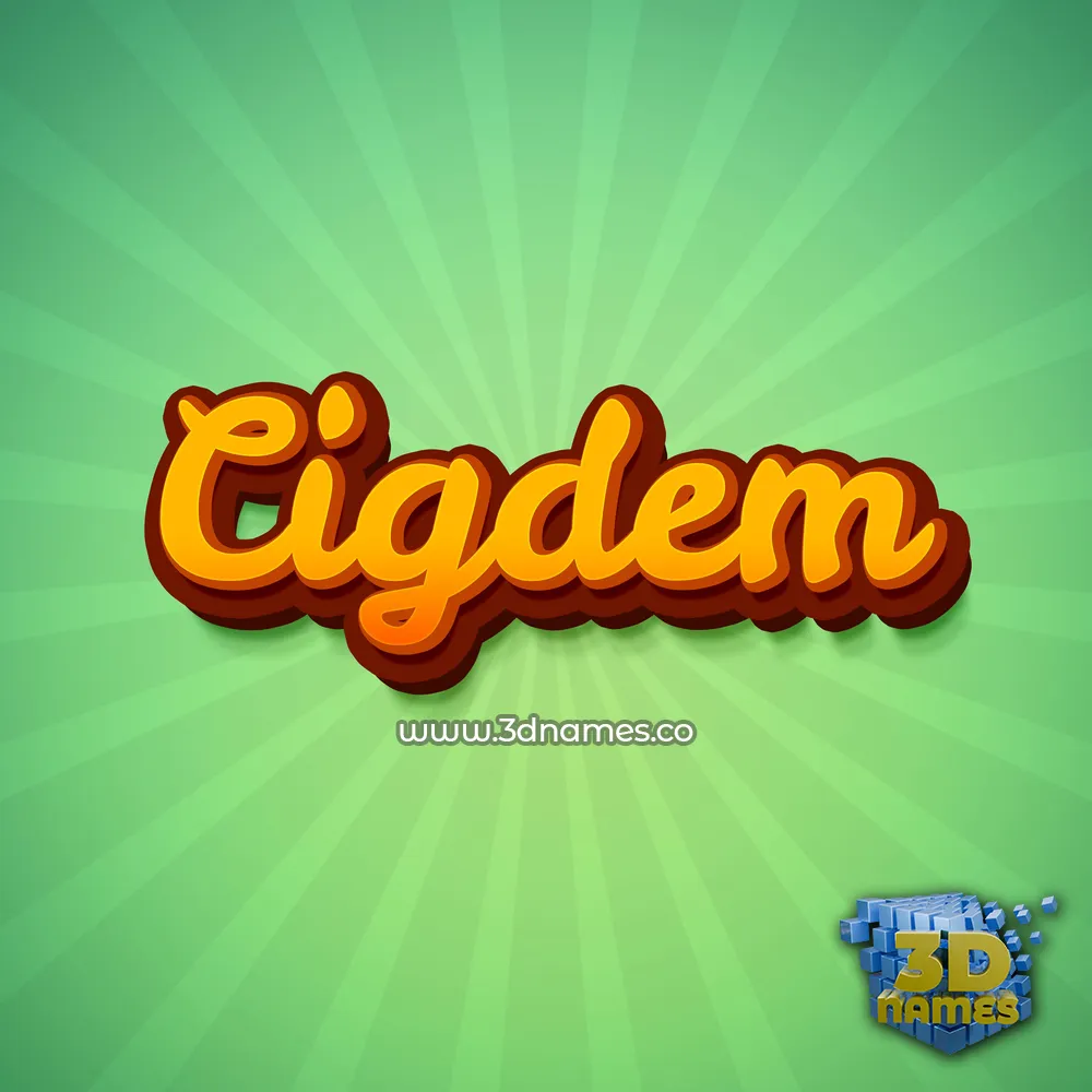 cigdem in Green Rays style - 3D name wallpaper