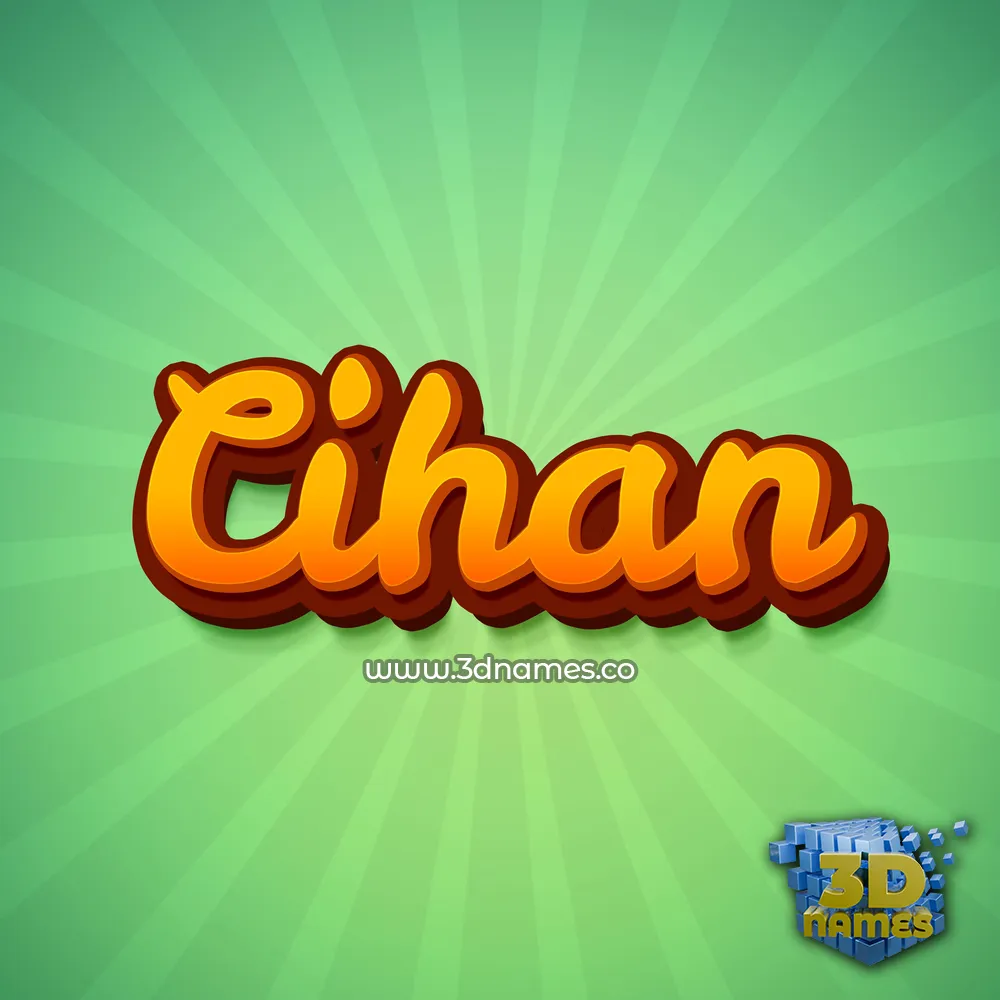 cihan in Green Rays style - 3D name wallpaper