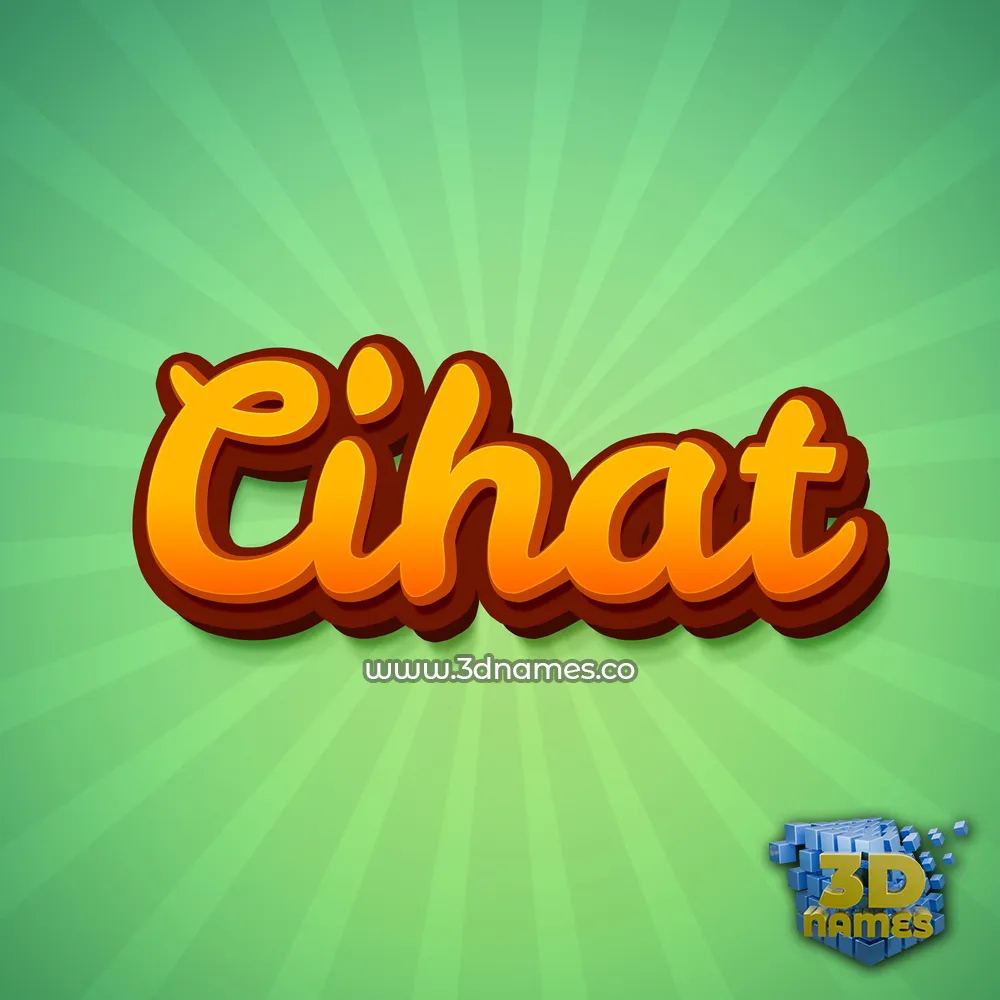 cihat in Green Rays style - 3D name wallpaper