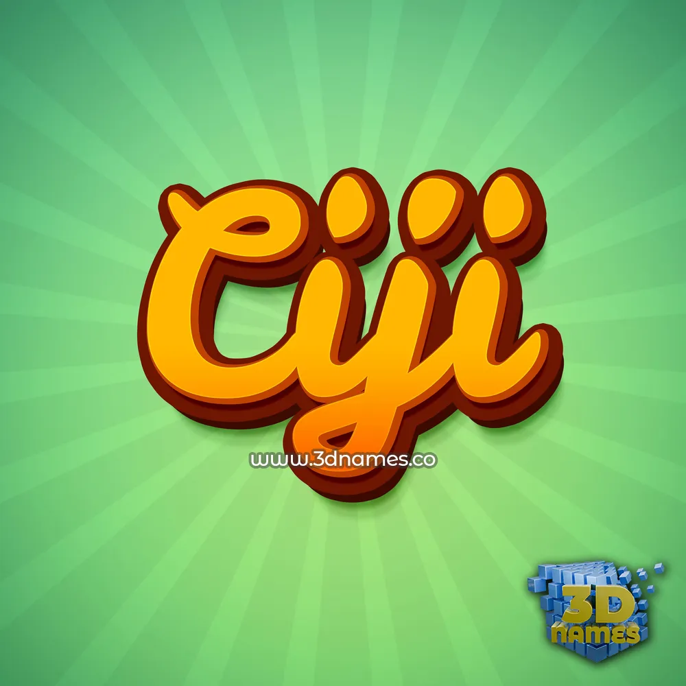 ciji in Green Rays style - 3D name wallpaper