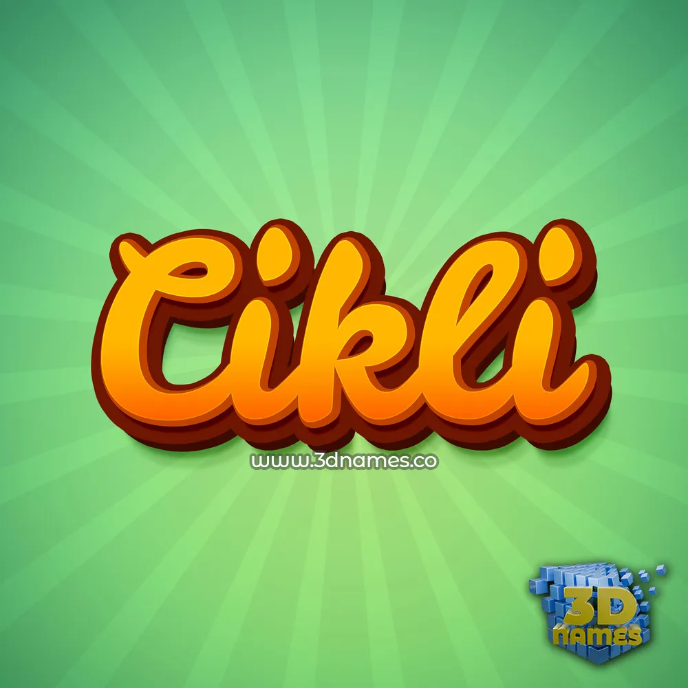 cikli in Green Rays style - 3D name wallpaper