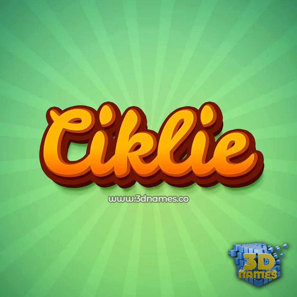 ciklie in Green Rays style - 3D name wallpaper