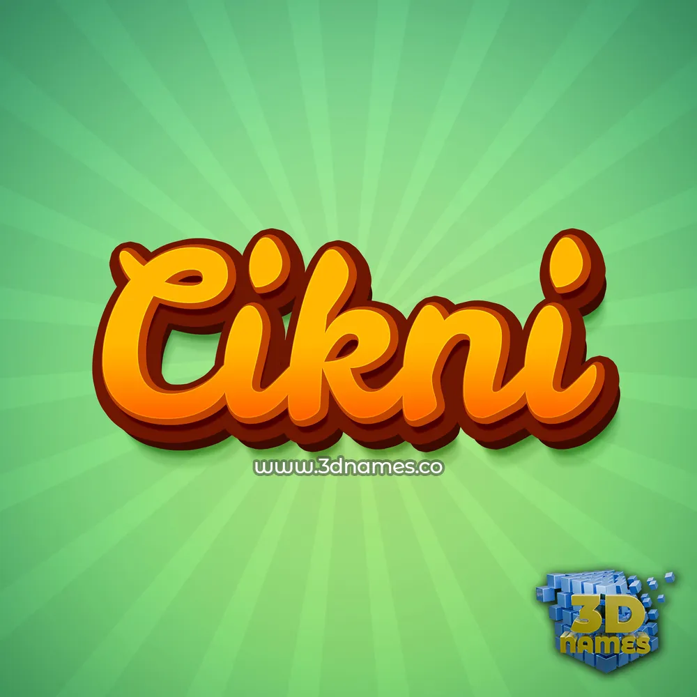 cikni in Green Rays style - 3D name wallpaper