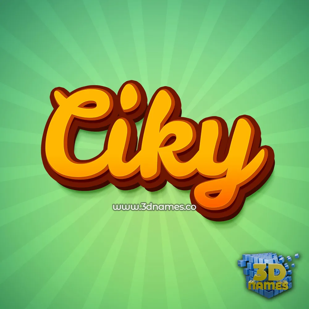 ciky in Green Rays style - 3D name wallpaper