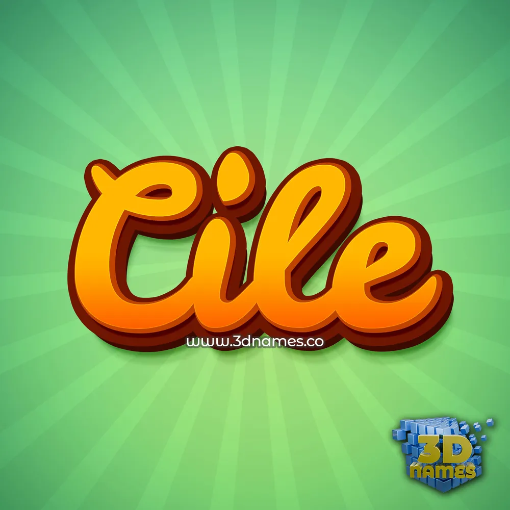 cile in Green Rays style - 3D name wallpaper