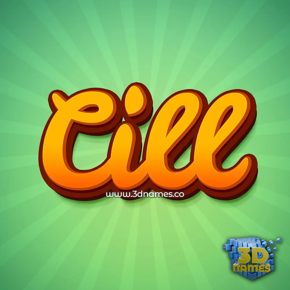 cill in Green Rays style - 3D name wallpaper