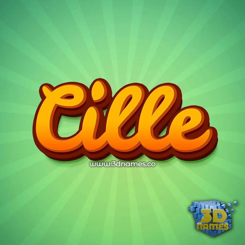 cille in Green Rays style - 3D name wallpaper