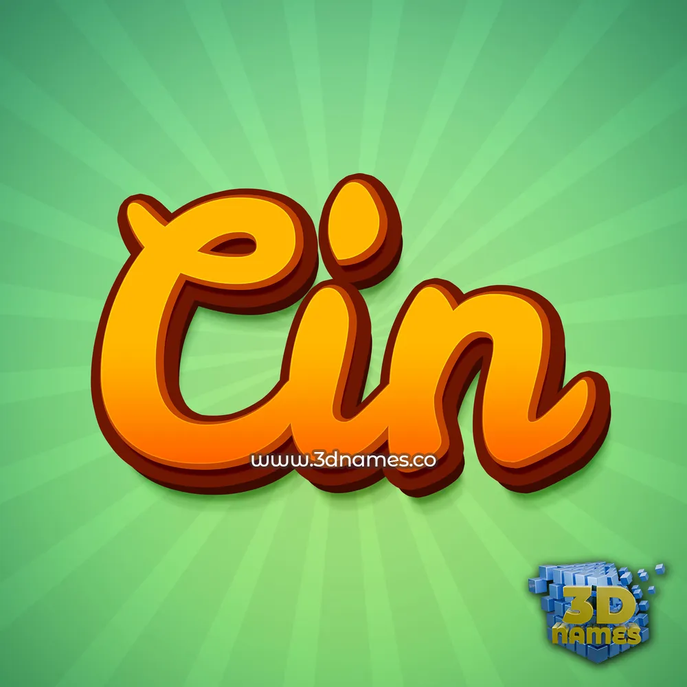 cin in Green Rays style - 3D name wallpaper
