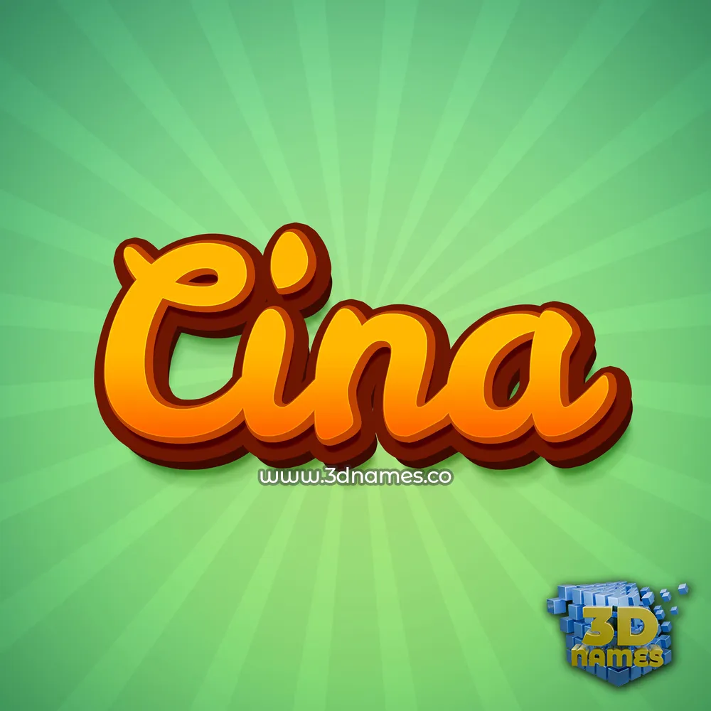 cina in Green Rays style - 3D name wallpaper