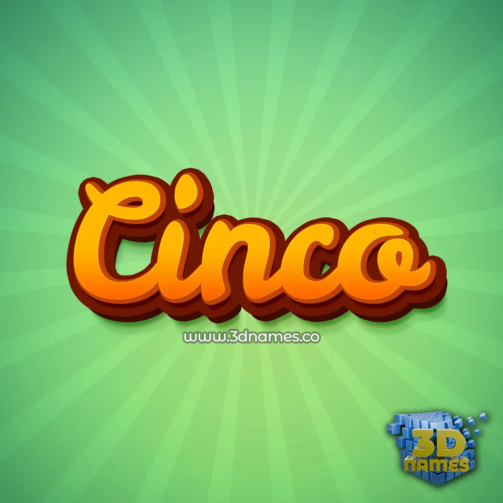 cinco in Green Rays style - 3D name wallpaper