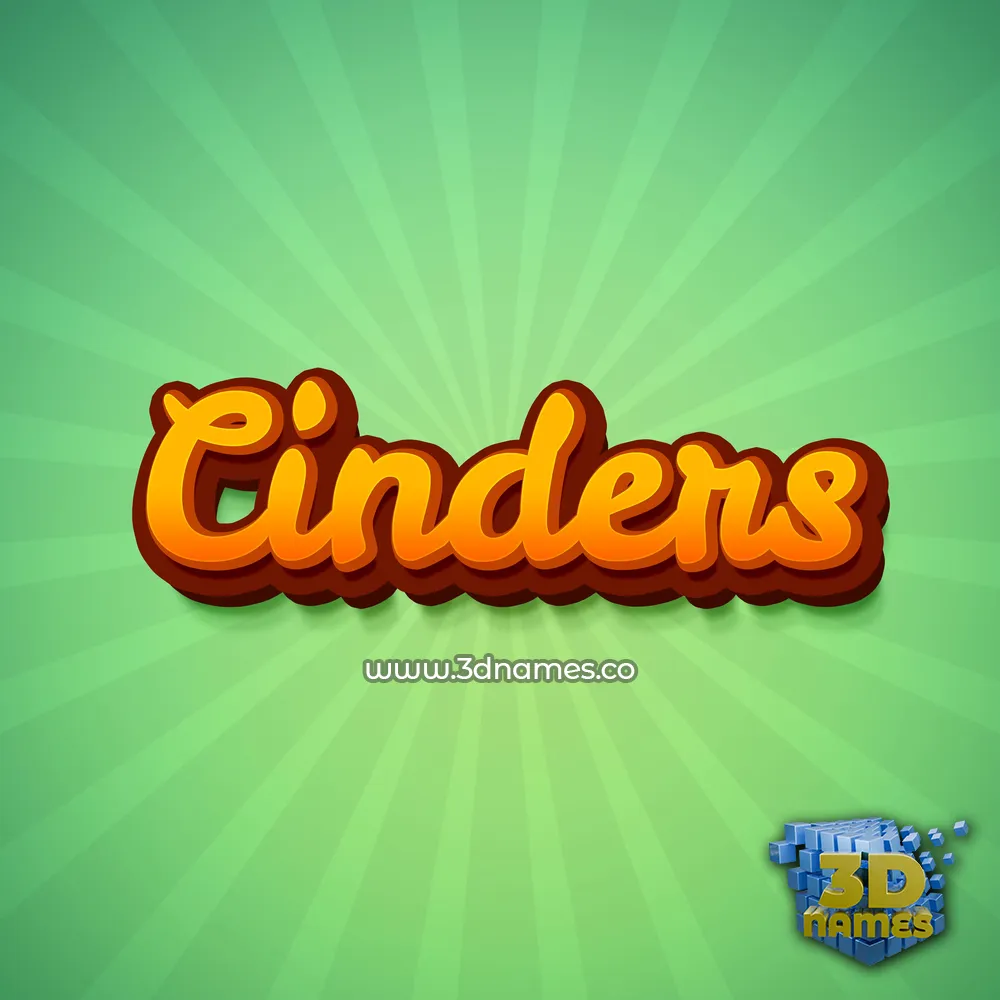 cinders in Green Rays style - 3D name wallpaper