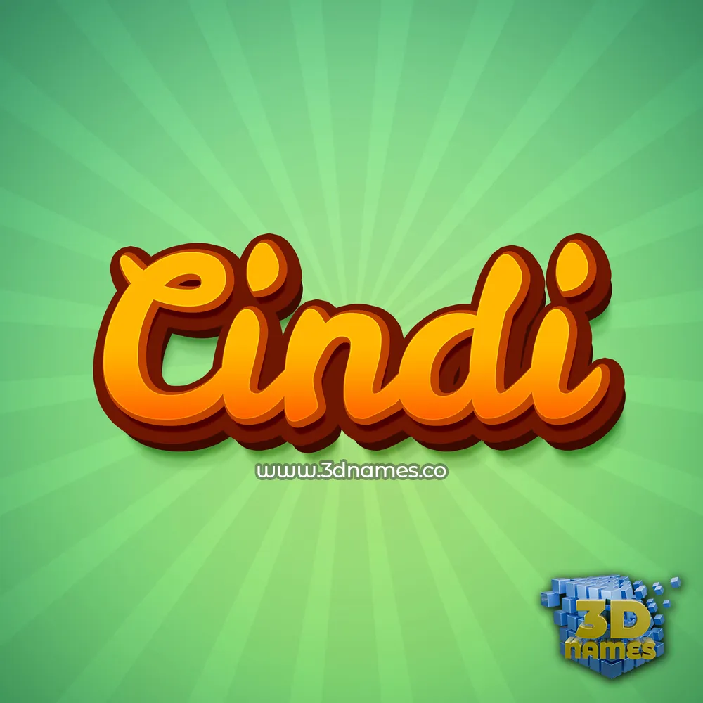 cindi in Green Rays style - 3D name wallpaper