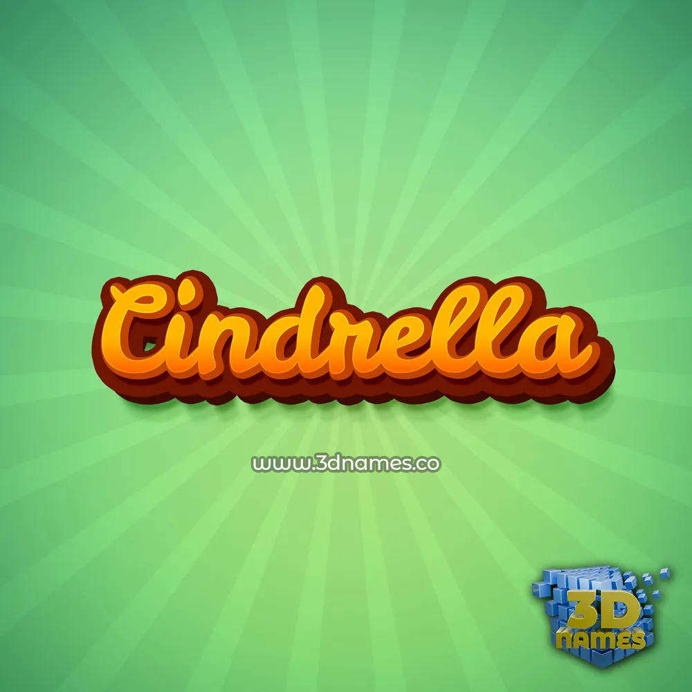 cindrella in Green Rays style - 3D name wallpaper