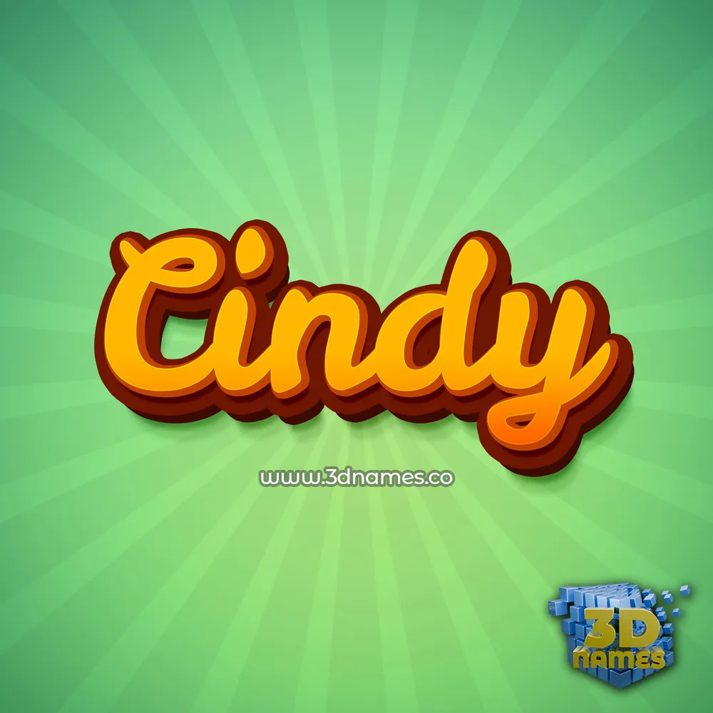cindy in Green Rays style - 3D name wallpaper