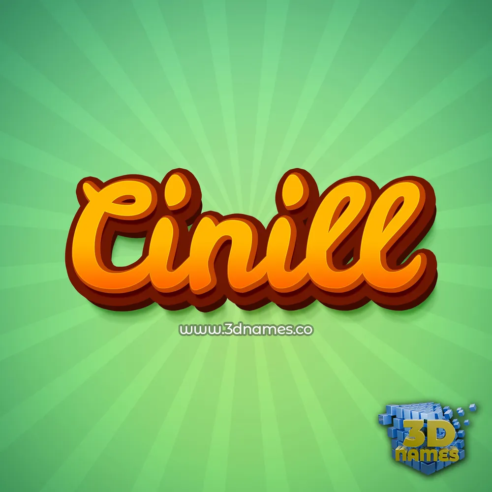 cinill in Green Rays style - 3D name wallpaper