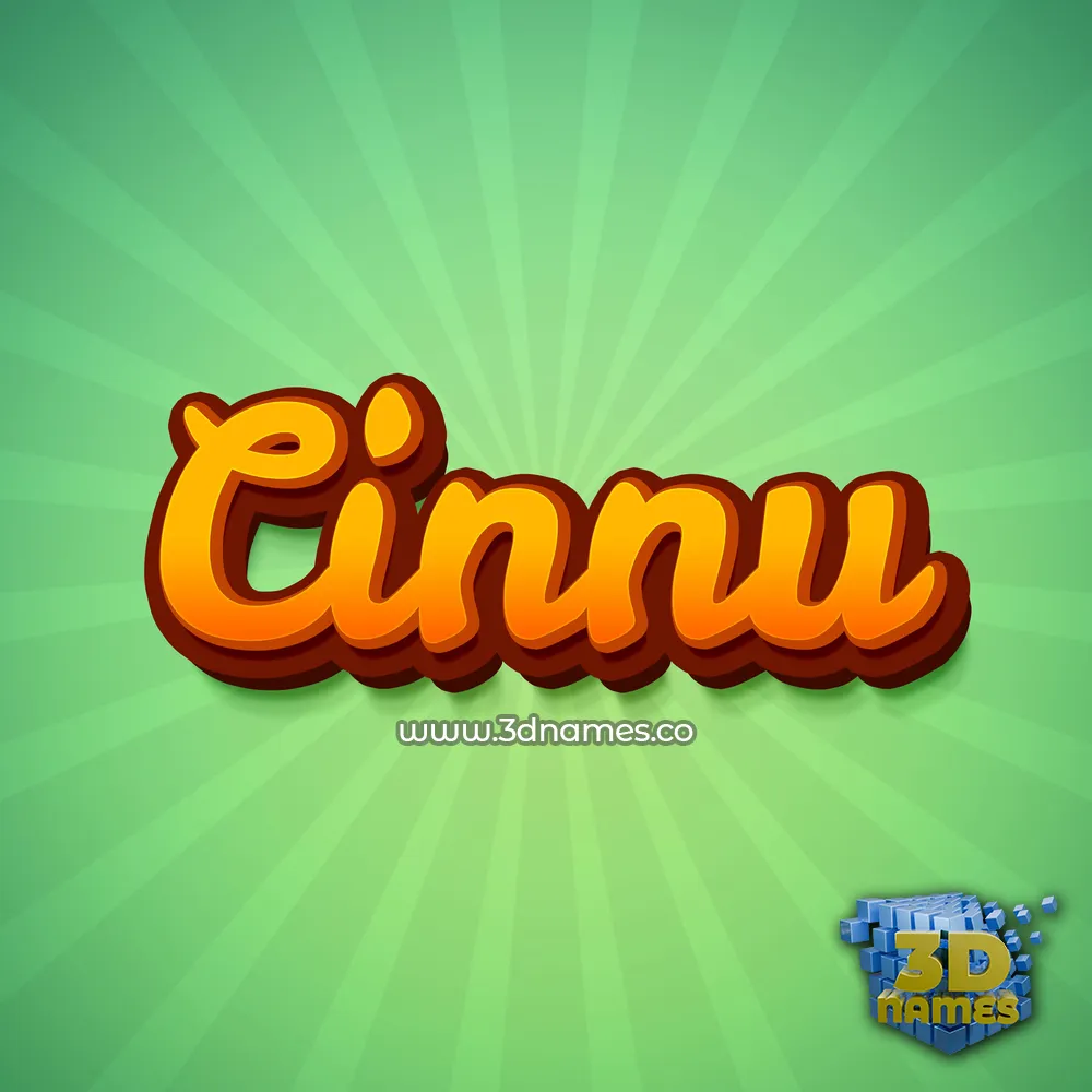 cinnu in Green Rays style - 3D name wallpaper