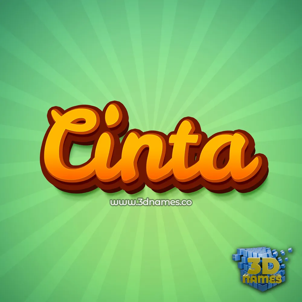 cinta in Green Rays style - 3D name wallpaper