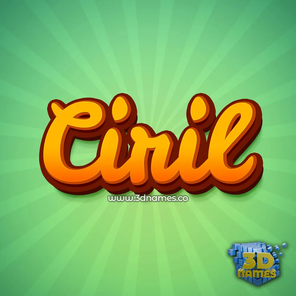 ciril in Green Rays style - 3D name wallpaper