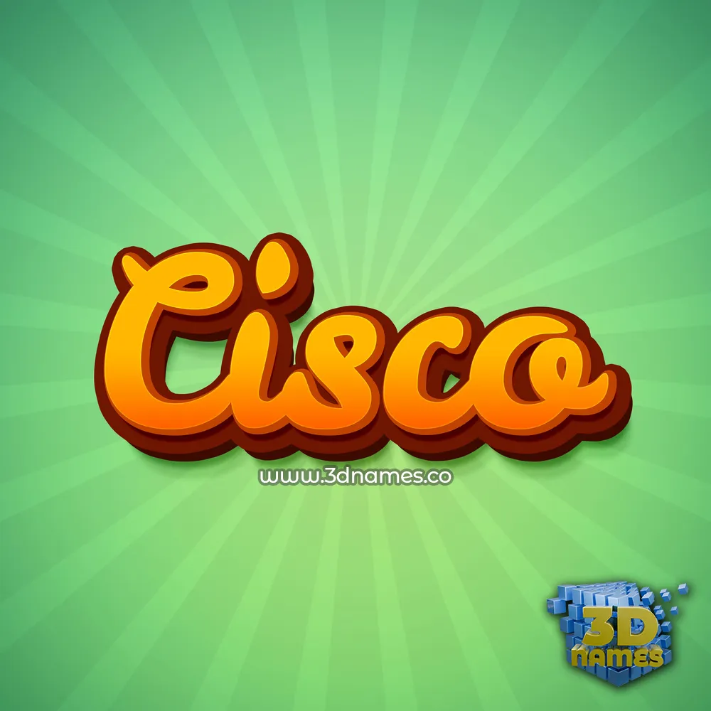 cisco in Green Rays style - 3D name wallpaper