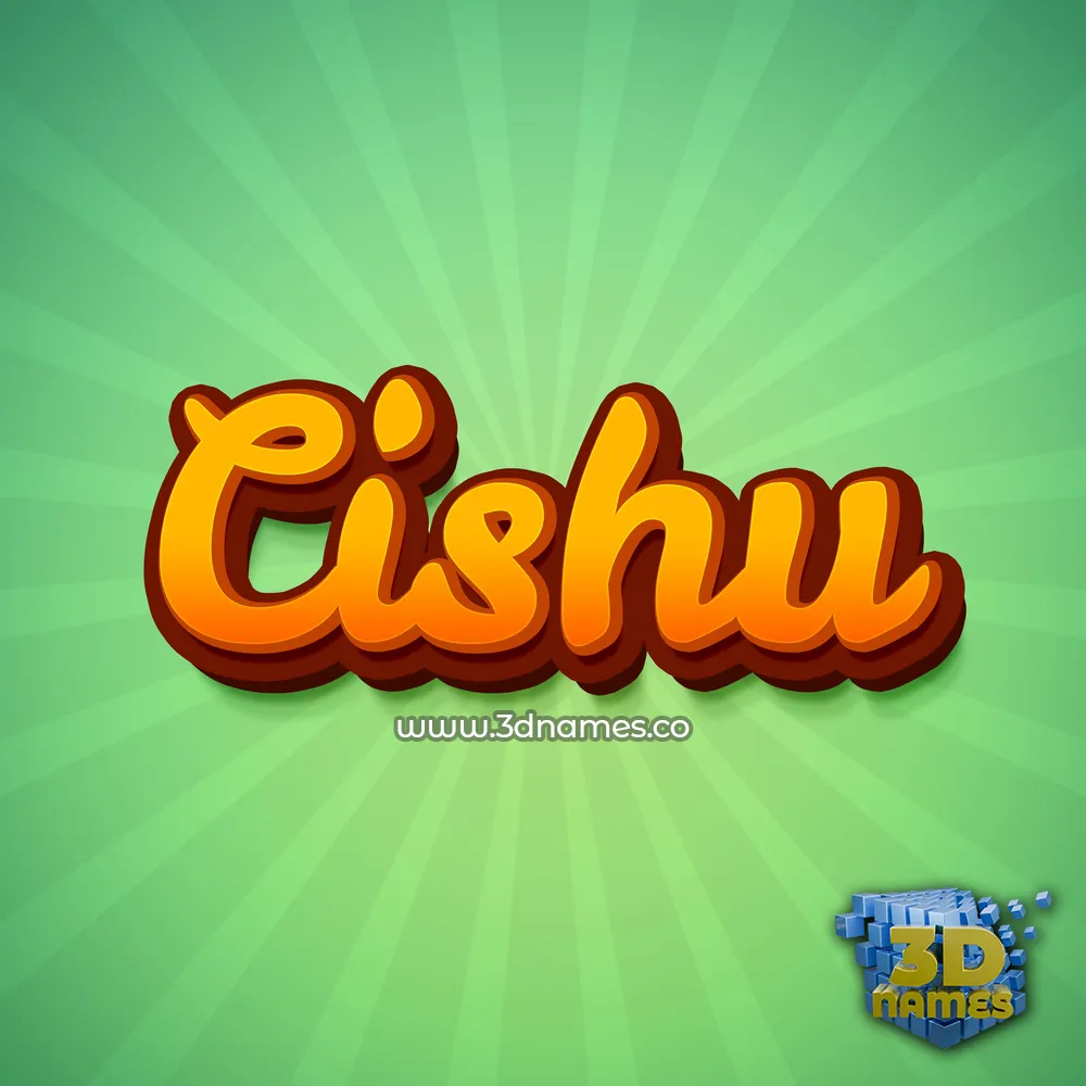 cishu in Green Rays style - 3D name wallpaper