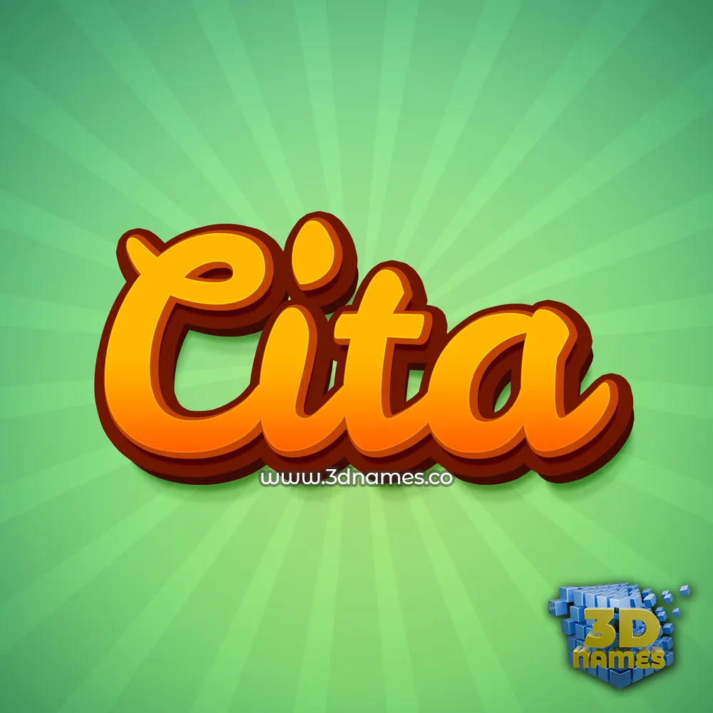 cita in Green Rays style - 3D name wallpaper