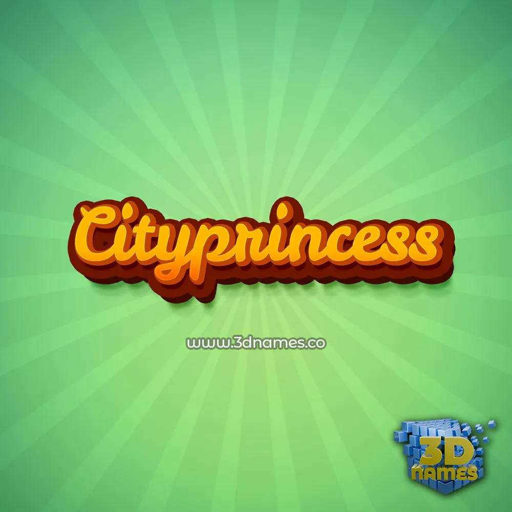 cityprincess in Green Rays style - 3D name wallpaper