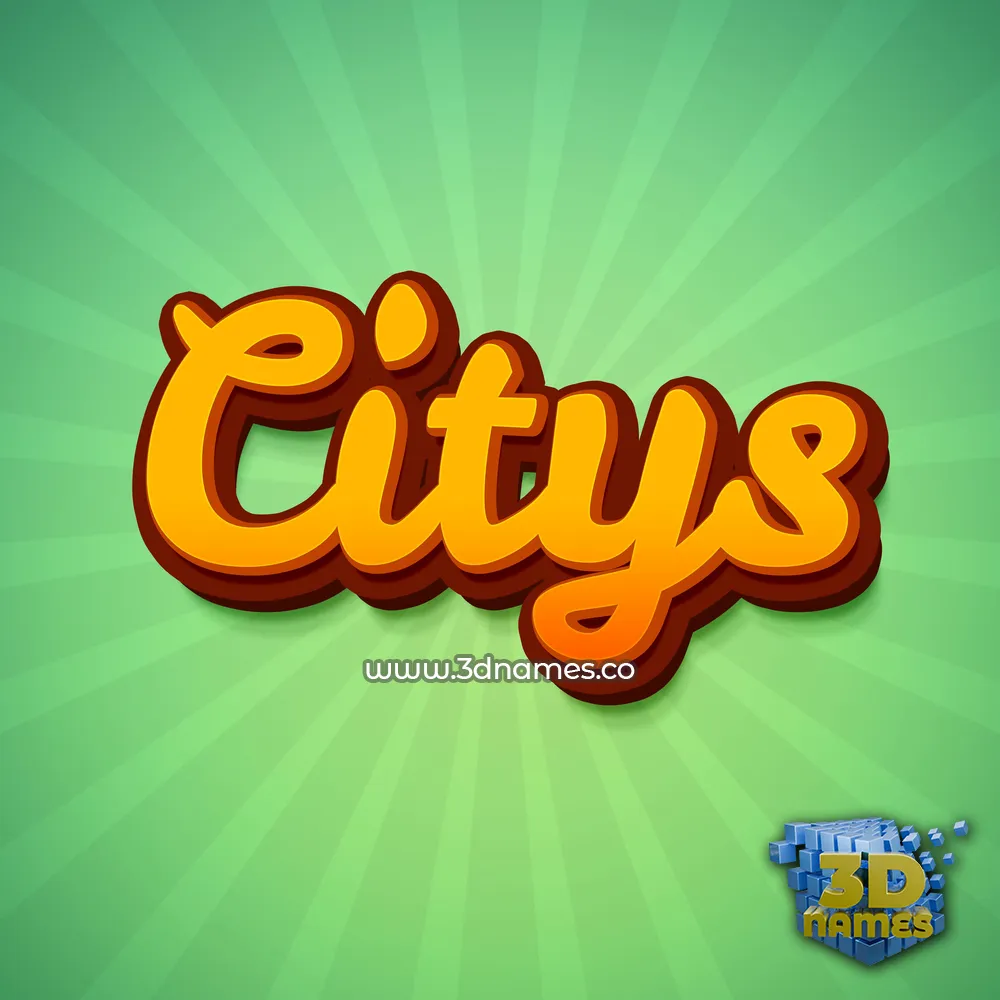 citys in Green Rays style - 3D name wallpaper