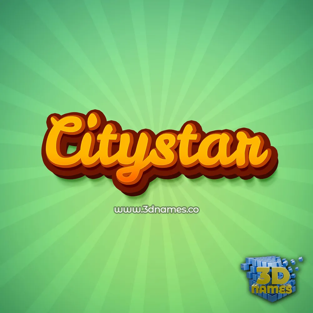 citystar in Green Rays style - 3D name wallpaper