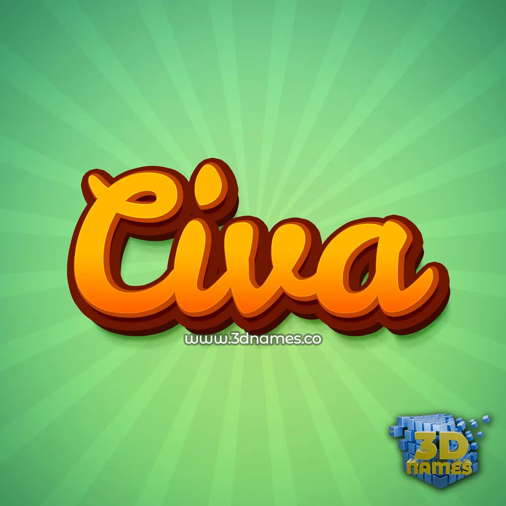 civa in Green Rays style - 3D name wallpaper