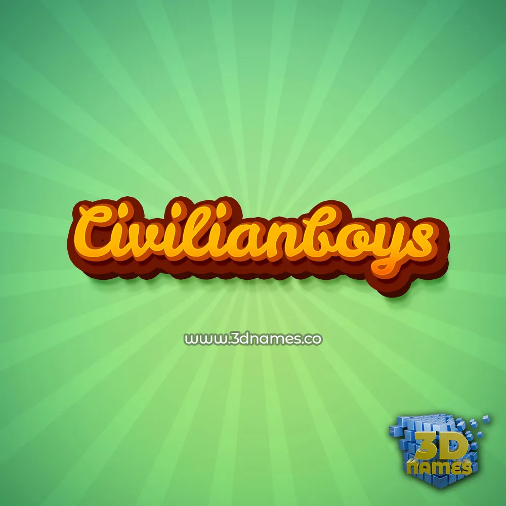 civilianboys in Green Rays style - 3D name wallpaper