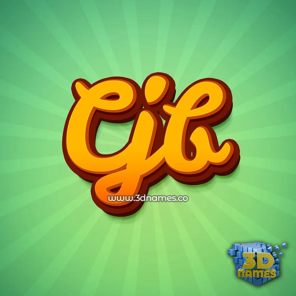 cjb in Green Rays style - 3D name wallpaper